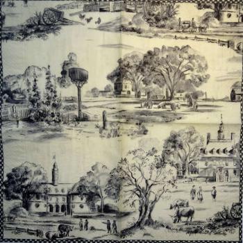 154 Garden - 3-ply (black) - Caspari - Williamsburg