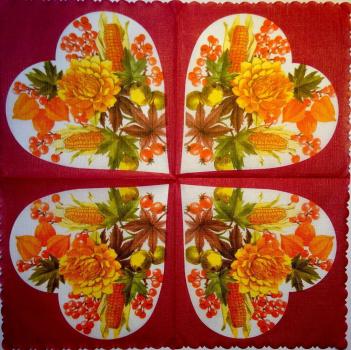 144 Herbst - 1-lagig - WIDA - 34x34 cm - Wellenrand