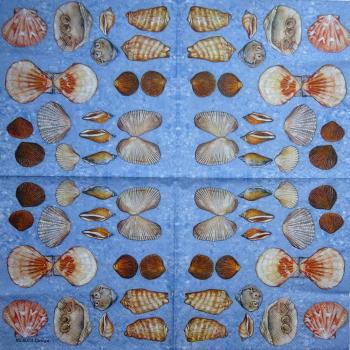 073 Muscheln - 3-lagig (blau) - MOLCA