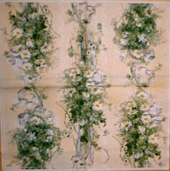 009 Daisies - 3-ply (cream) - Ihr