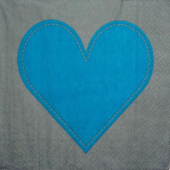 184 Heart / Hearts - 3-ply (gray blue) - Paper Design