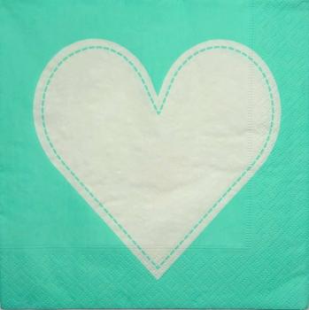 184 Heart / Hearts - 3-ply (mint weiß) - Paper Design