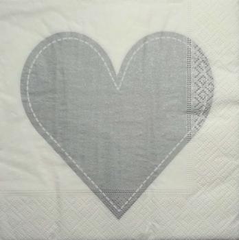 184 Heart / Hearts - 3-ply (weiß gray) - Paper Design