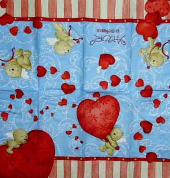 166 Herz / Herzen - 4-lagig (blau) - Paper Design - Steinbeck - Taschentuch