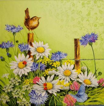 282 Daisies - 3-ply (grün) - Ambiente