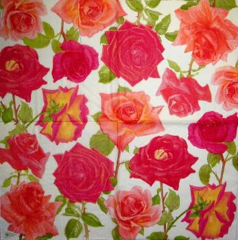 564 Roses - 3-ply -  - Caspari - Royal Horticultural Society