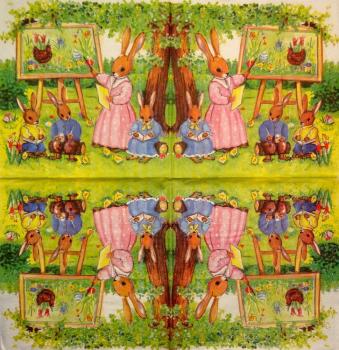 239 Rabbits:  unnatürlich - 3-ply  - WIDA - 35x35 cm
