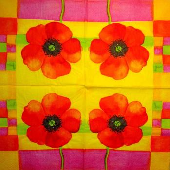 148 Anemonen, Mohn - 3-lagig