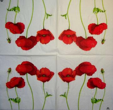 149 Anemonen, Mohn - 3-lagig - Fasana