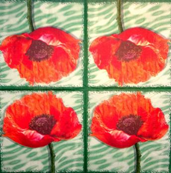 151 Anemonen, Mohn - 3-lagig (grün) - Ambiente