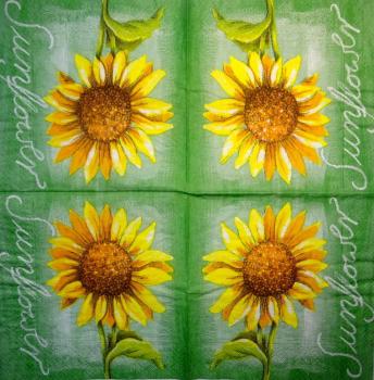 068 Sonnenblumen - 3-lagig (grün) - Herlitz