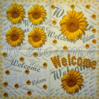 123 Sunflowers - 3-ply (cream) - Ambiente
