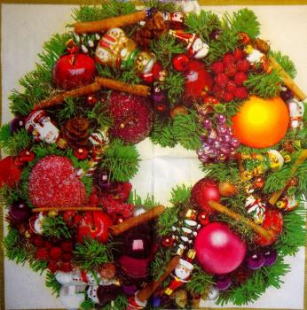 198 Weihnachten Blumen - 3-lagig