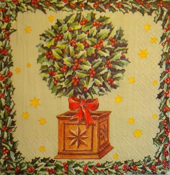 131 Christmas Flowers - 3-ply (cream)