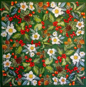 165 Weihnachten Blumen - 3-lagig (grün) - Ihr
