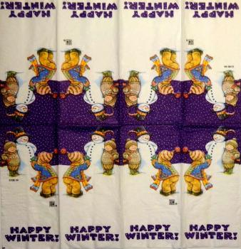 177 Snowman - 4-ply - ppd - Me Ink - Handkerchief