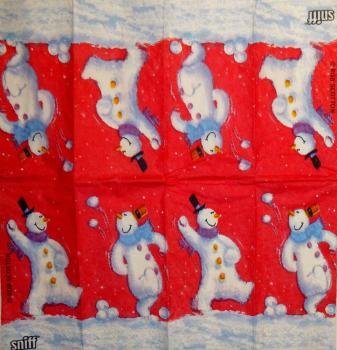 030 Snowman - 4-ply (red) - ppd - Rob Scotton - Handkerchief