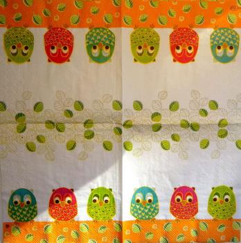 069 Owls - 3-ply (orange) - Ihr - CS