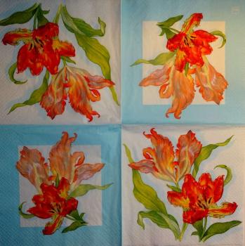 082 Tulips - 3-ply (blue) - Home Fashion