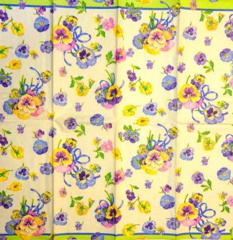 122 Stiefmütterchen, Violet - 3 lagig(grün) - Caspari - Handkerchief