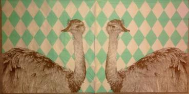 020 Tiere Afrika: Diverse - Strauß / Emu - 3-lagig