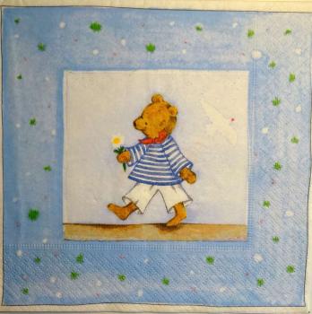 095 Teddy - 3 lagig (blau) - Paper Design