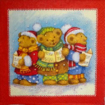 079 Bären Christmas - 3-ply (red) - Stewo