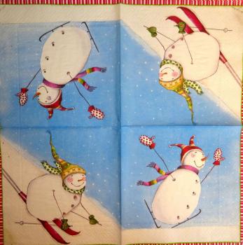 179 Schneemann - 3-lagig - Caspari - Debbie Taylor Kerman