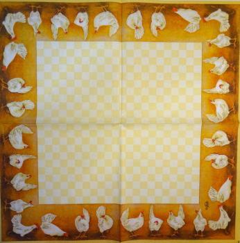 164 Rooster,  Hen - 3-ply (beige) - Ambiente