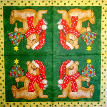 006 Bären Christmas - 3-ply (grün)