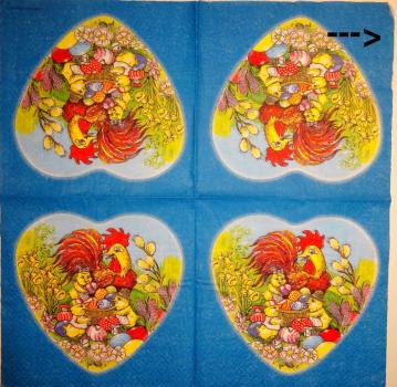 185 Rooster,  Hen xxx - 3-ply - Schramm - Edge malfunction - 2nd-Choice