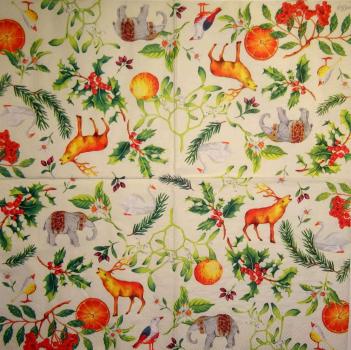 141 Christmas Flowers - 3-ply (cream) - Ihr