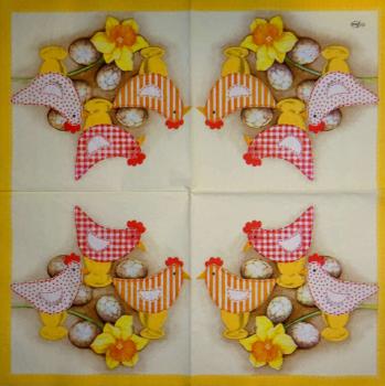 029 Hahn, Huhn - 3-lagig (gelb) - Ambiente