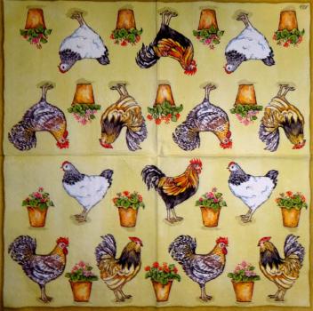 082 Hahn, Huhn - 3-lagig - (beige) - Ihr