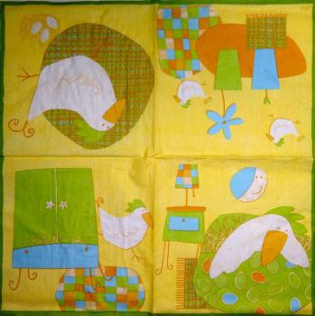 034 Rooster,  Hen - 3-ply - (yellow) - Ihr