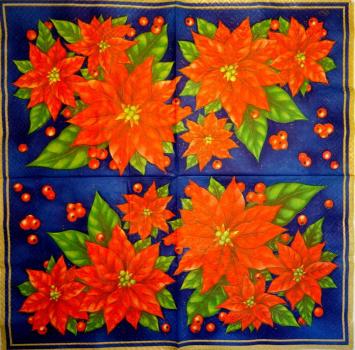 220 Weihnachten Blumen - 3-lagig - Paw