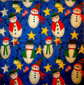 221 Schneemann - 3-lagig - 43x43 cm