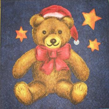 008 Bären Christmas - 3-ply (blue)