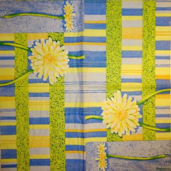 284 Margeriten - 3-lagig(blau) - Madame est Servie