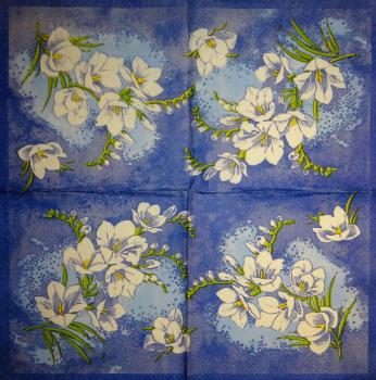 299 Blumen Sonstige - 3-lagig(blau)