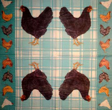 191 Rooster,  Hen - 3-ply - WIDA -35x35 cm