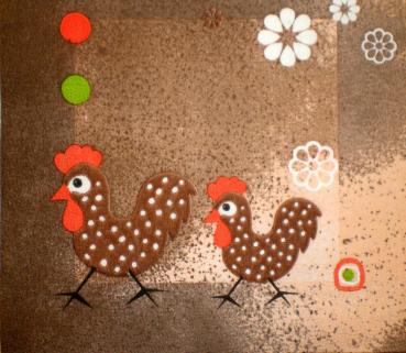 HAHU-207 Rooster, Hen - 3-ply