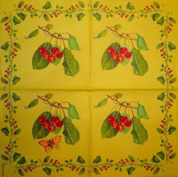 038 Kirschen, Pflaumen - 3-lagig - Madame est Servie