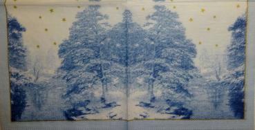 196 Winterlandschaft - 3-lagig (blau)