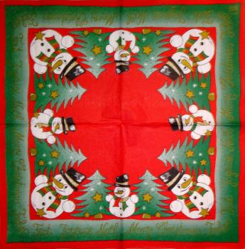 003 Schneemann - 3-lagig (rot) - Home Fashion