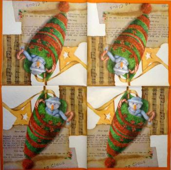 091 Snowman - 3-ply (orange) - Ambiente