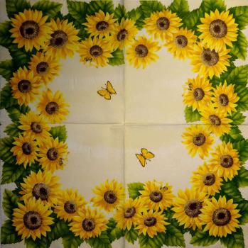 029 Sonnenblumen - 3-lagig (creme) - Home Fashion - CS