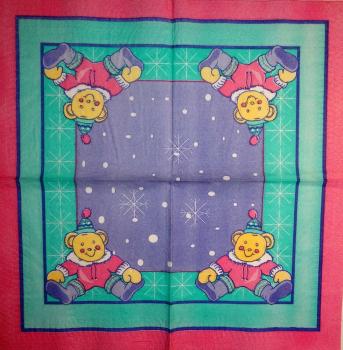 111 Bären Christmas - 3-ply (rosa/grün)