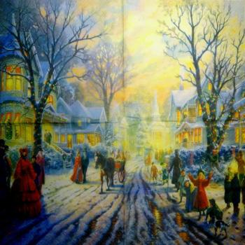 240 Winterlandschaft - 3-lagig - Thomas Kinkade