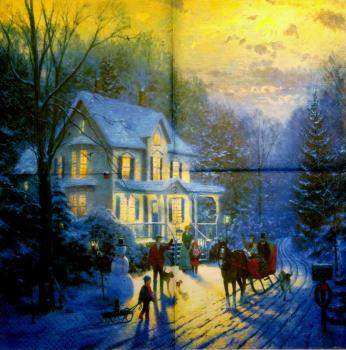 241 Winterlandschaft - 3-lagig - Thomas Kinkade